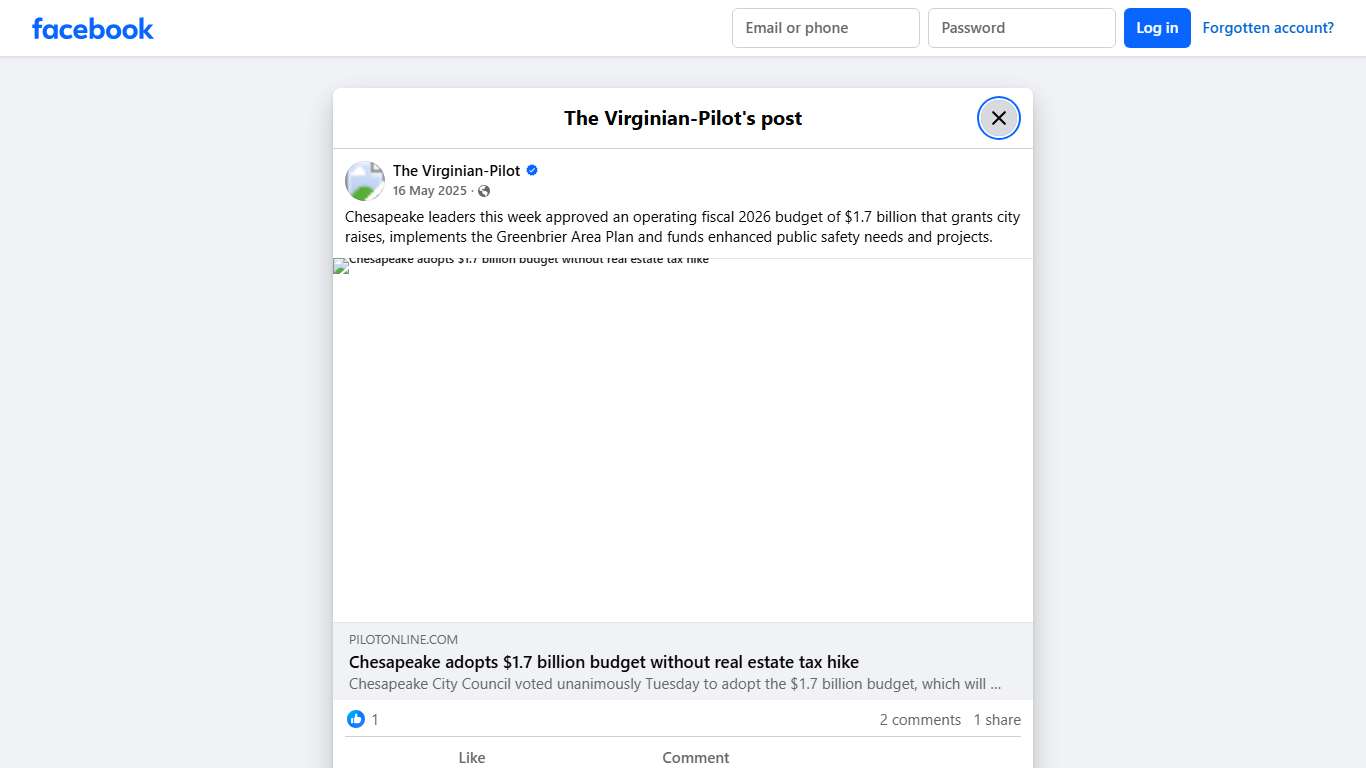 Chesapeake leaders this week... - The Virginian-Pilot Facebook